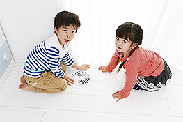 吹き出し口と子供